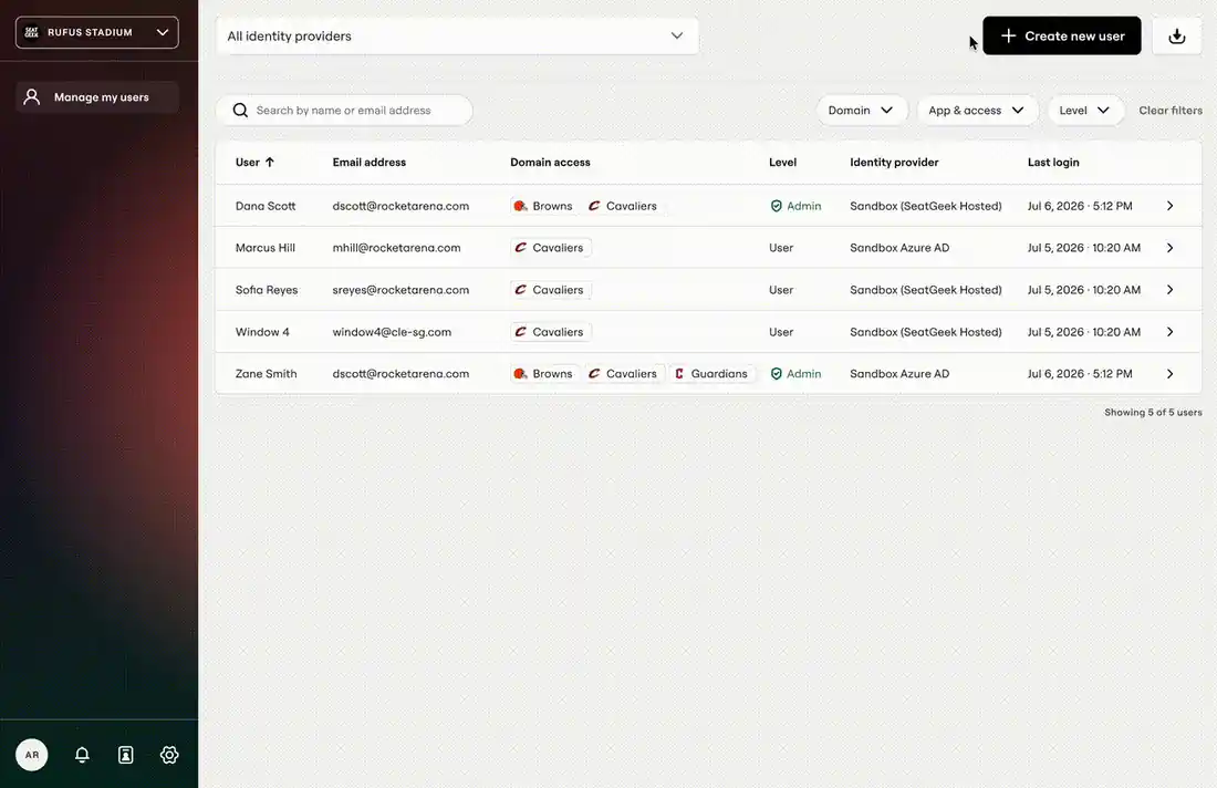 SeatGeek user admin tool